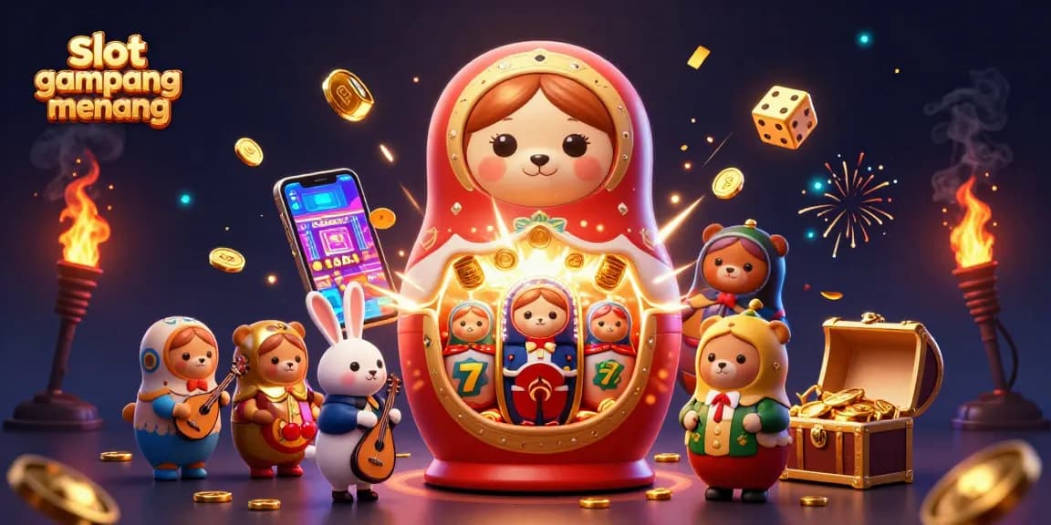 Experience the thrills of slot gampang menang with vibrant, dynamic casino elements and characters in action.
