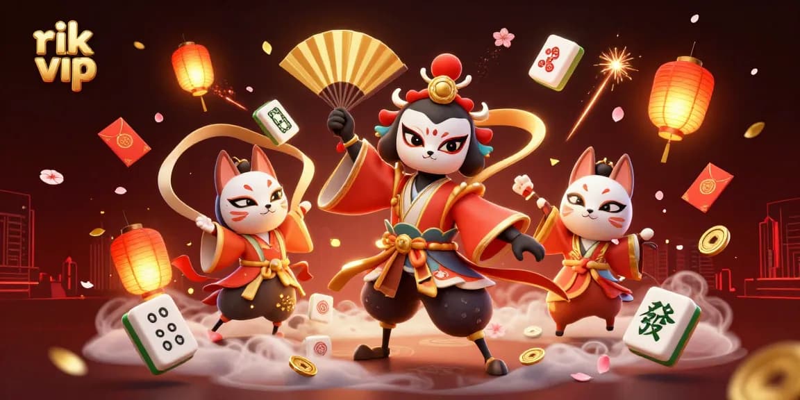 Engage in thrilling gameplay at rik vip with vibrant characters and festive casino elements.