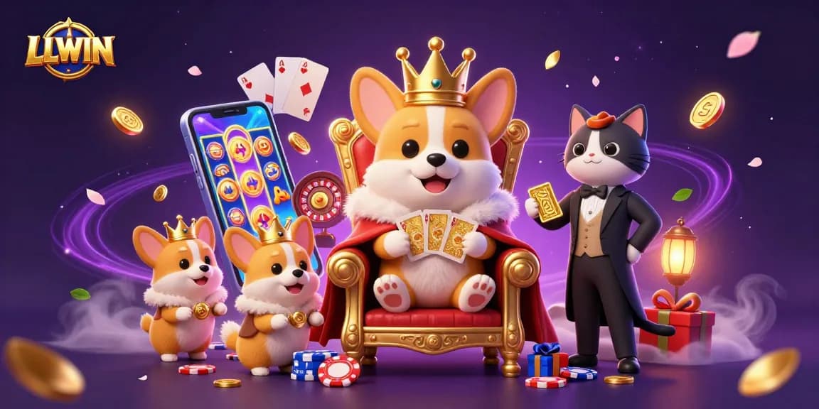 Experience winning moments at LLWIN with lavish gaming elements in a fun 3D casino scene.