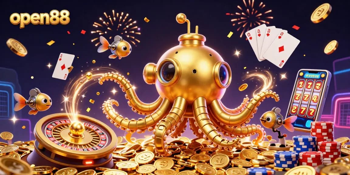 Experience thrilling wins at open88 casino amidst vibrant gold and dynamic gameplay elements.