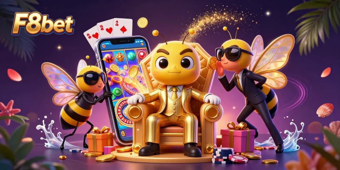 Experience thrilling gameplay at F8bet with our cartoon mobster boss and vibrant casino scene.