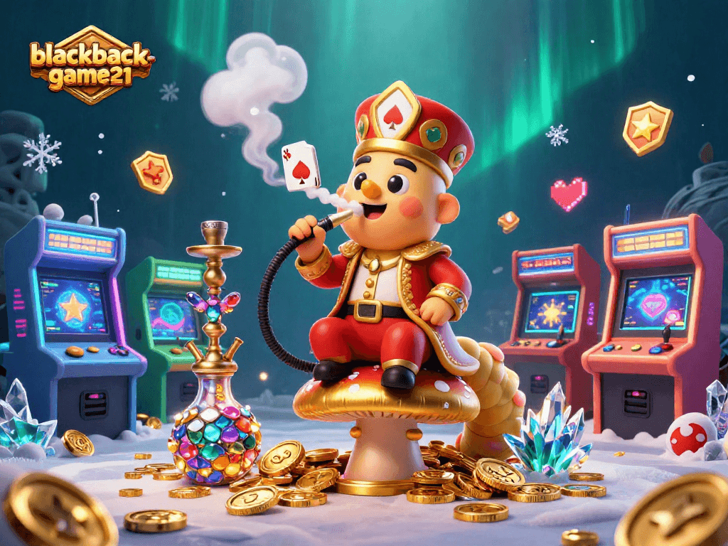 Experience thrilling gameplay at blackjack-game21 with a vibrant casino-themed digital art.