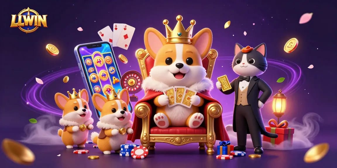 Experience winning moments at LLWIN with lavish gaming elements in a fun 3D casino scene.