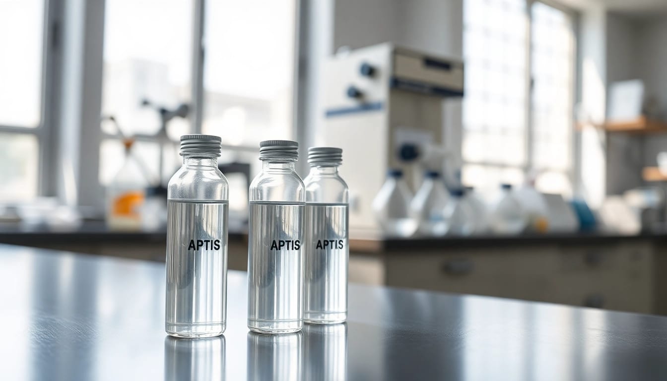 Bacteriostatic water for peptides showcased in a sterile lab environment, designed for research efficiency.