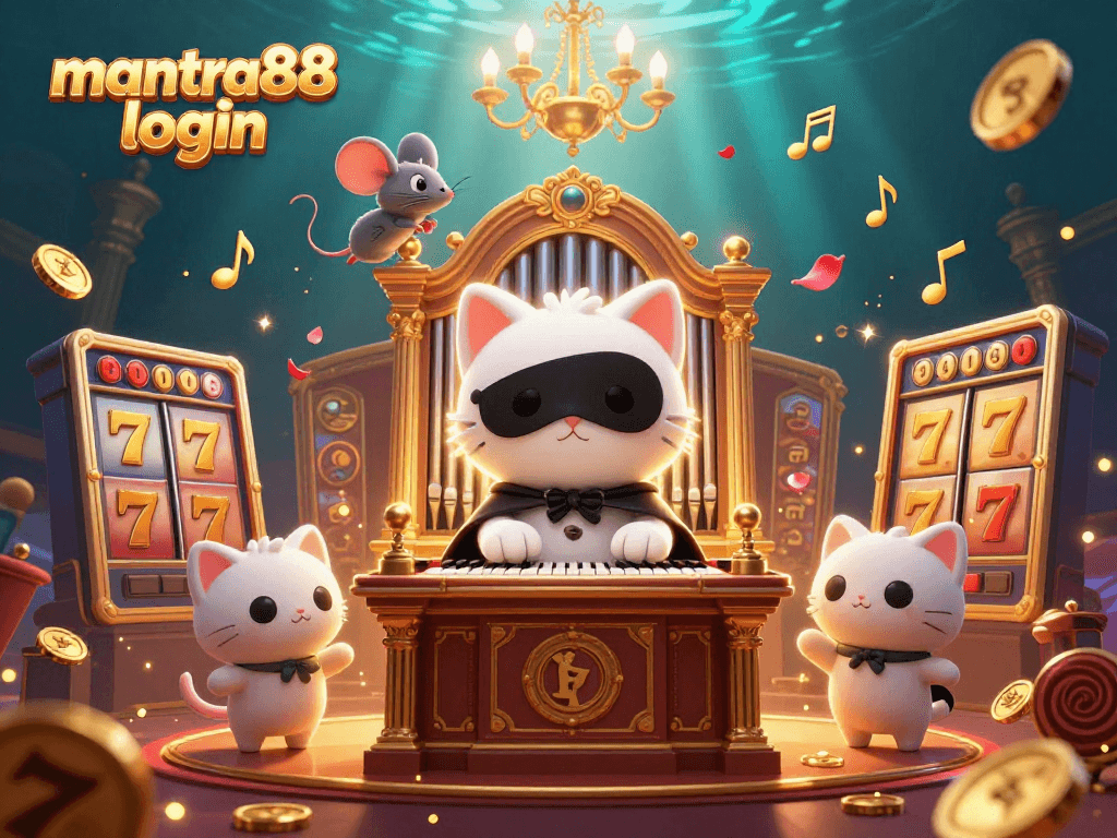 Experience thrilling gameplay with mantra88 login, highlighted by dynamic slot reels and captivating casino characters.
