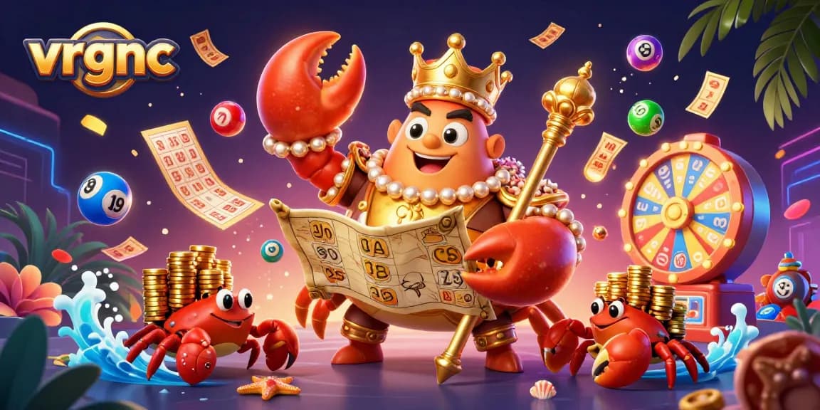 Experience thrilling gameplay at vrgnc with a vibrant, action-packed 3D casino scene featuring colorful lottery elements.