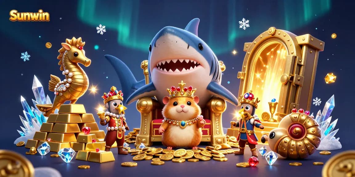 Engage with Sunwin's dynamic gaming experience featuring vibrant 3D characters and treasures.