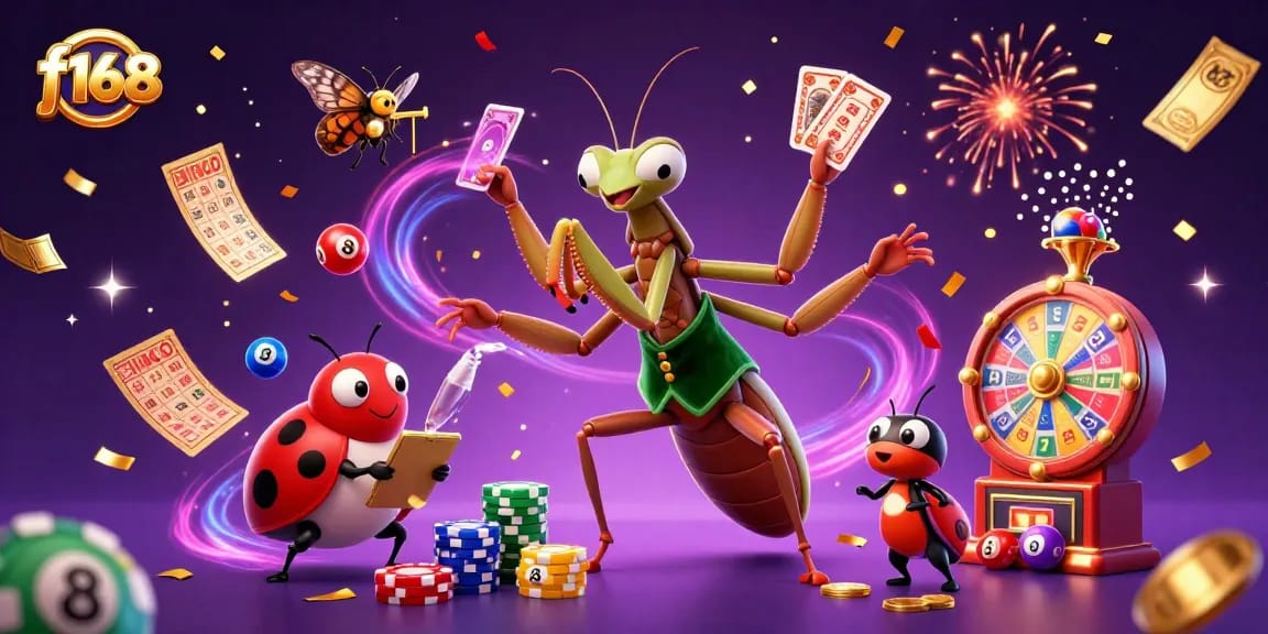 Experience exciting gameplay with f168 as vibrant colors and lottery elements come to life in a dynamic casino scene.