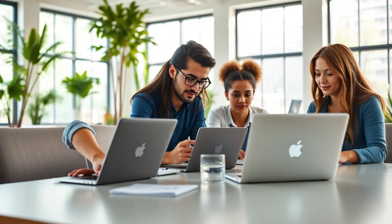 Team collaborating at a Shopify Plus agency, showcasing teamwork and professionalism.
