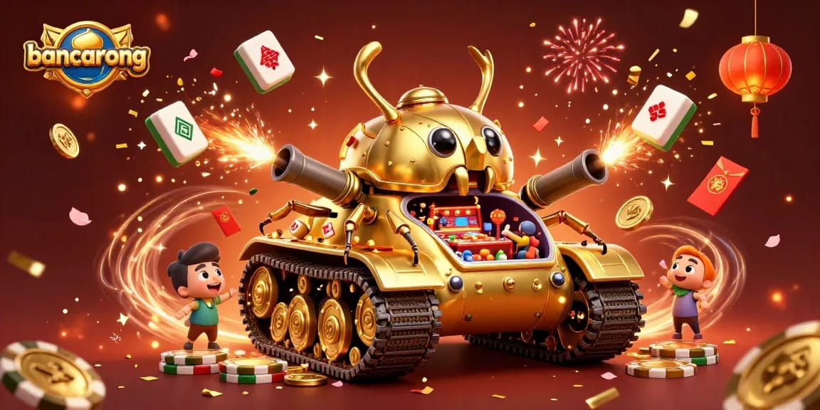 Engage in thrilling gameplay with bancarong at a vibrant miniature casino inside a golden beetle tank.