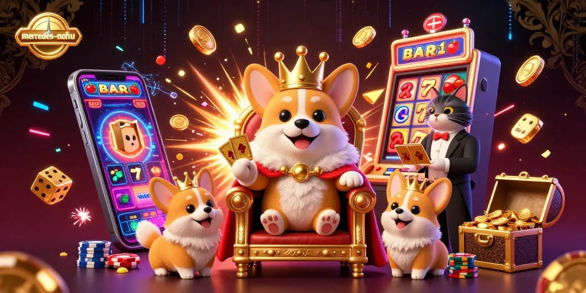 Engage with a vibrant casino scene featuring mercedes-nohu elements like royal corgis and dynamic jackpots!