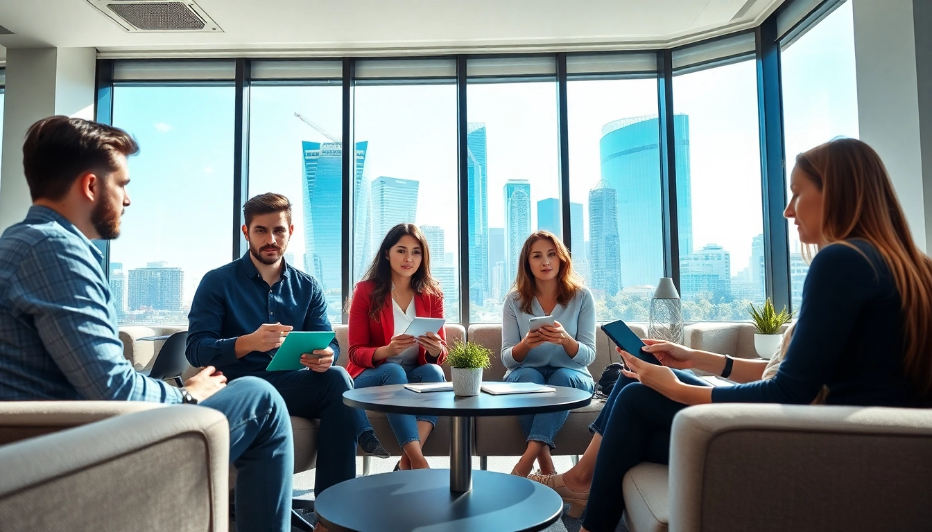 Showcase the team at a consumer PR agency Melbourne engaging in collaboration and brainstorming.