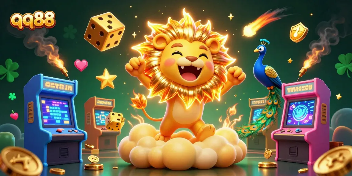 Engage in thrilling casino adventures at qq88 with vibrant characters and dynamic game elements captured in stunning 3D.