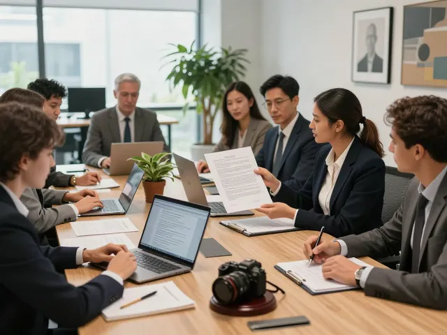 Lead Roedl team in a modern office discussing legal matters collaboratively.