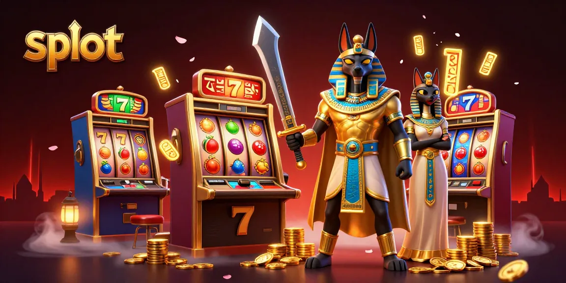 Putar slot yang berwarna-warni dengan keberuntungan 7 dan simbol buah di mesin slot.