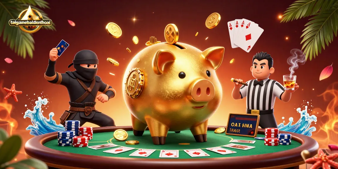 Experience the thrilling action of taigamebaidienthoai with a dynamic poker battle featuring colorful chips and characters.