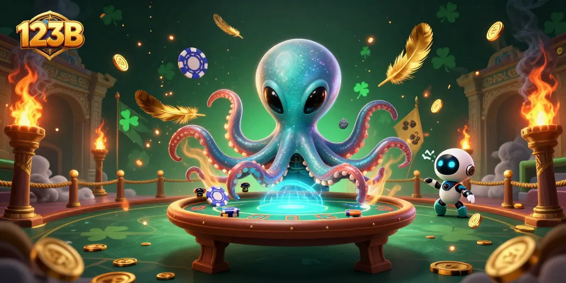 Engage with 123B like a pro at this vibrant alien poker scene, featuring an octopus and a tiny robot.