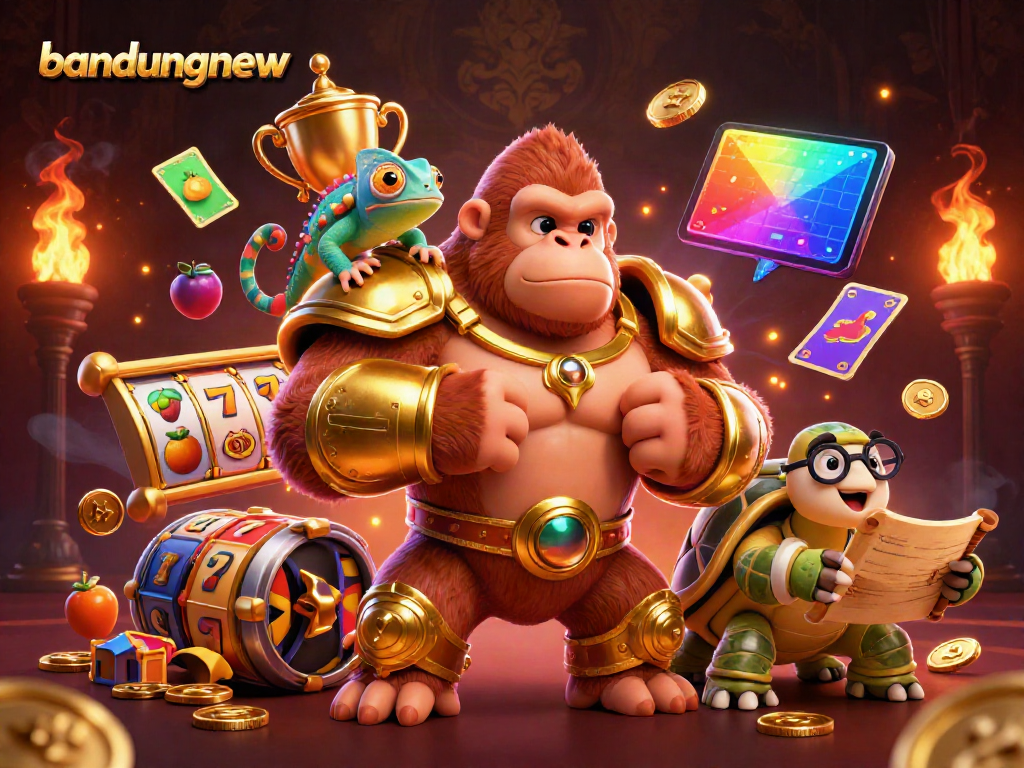 Experience thrilling gaming with bandungnew's vibrant digital casino scene featuring colorful slot elements.