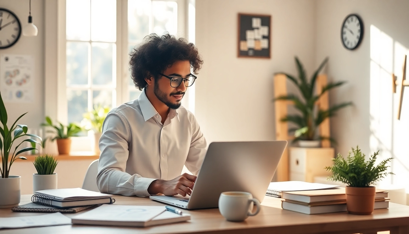 Your Most Productive Life depicted in a serene home office showcasing focused productivity and creativity.