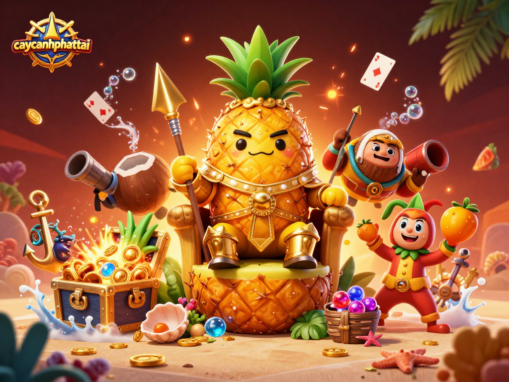 Experience the thrill of caycanhphattai with gold coins and colorful gems bursting from treasure chests.