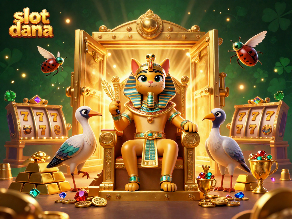 Experience the thrill of slot dana while exploring the treasures of a dynamic Vegas-style illustration with enchanting characters.