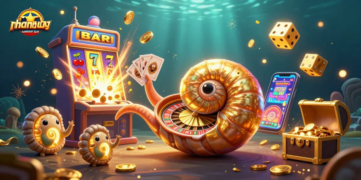 Experience thrilling gameplay with nhanquagamebai featuring a giant nautilus roulette wheel amidst festive casino elements.