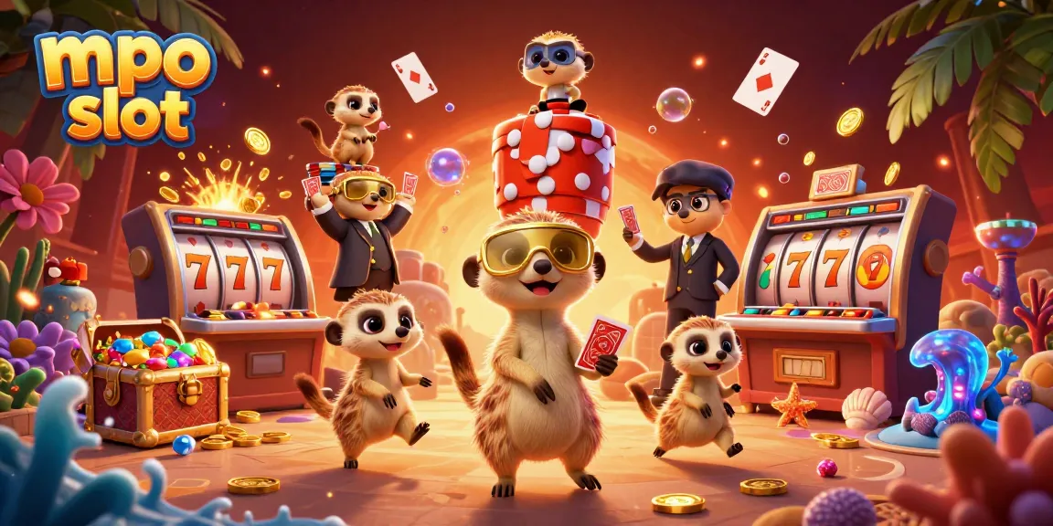 Experience thrilling gameplay at mpo slot with a dynamic meerkat casino scene.