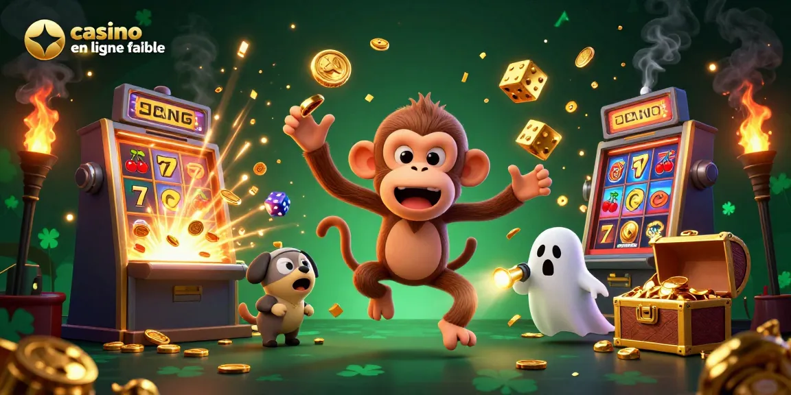 Découvrez l'excitation du casino en ligne fiable avec une illustration 3D dynamique de jeux d'argent.