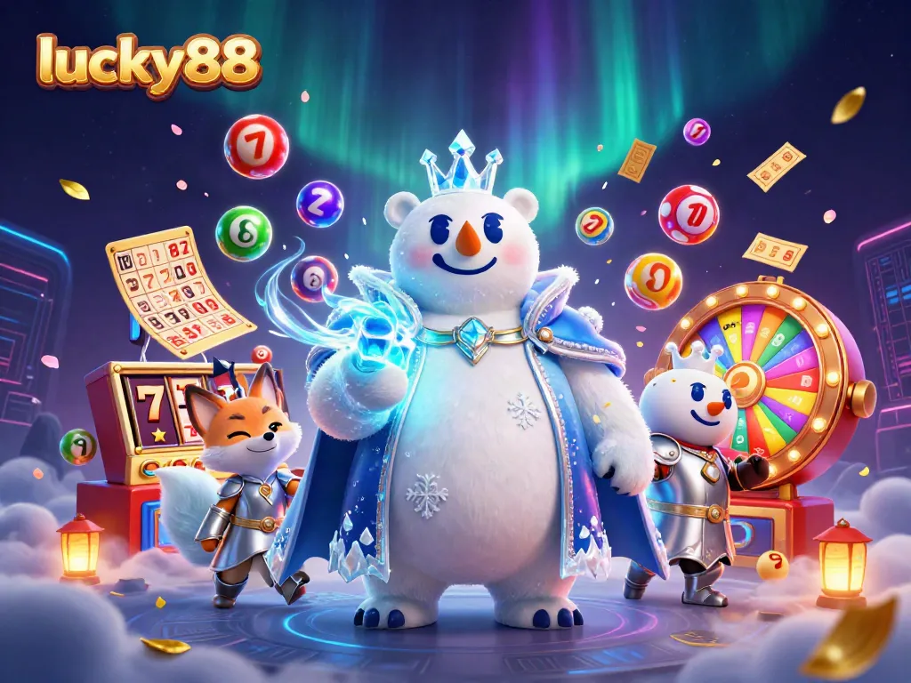 Experience thrilling fun at lucky88 with vibrant slot reels and engaging game elements in a dynamic 3D scene.