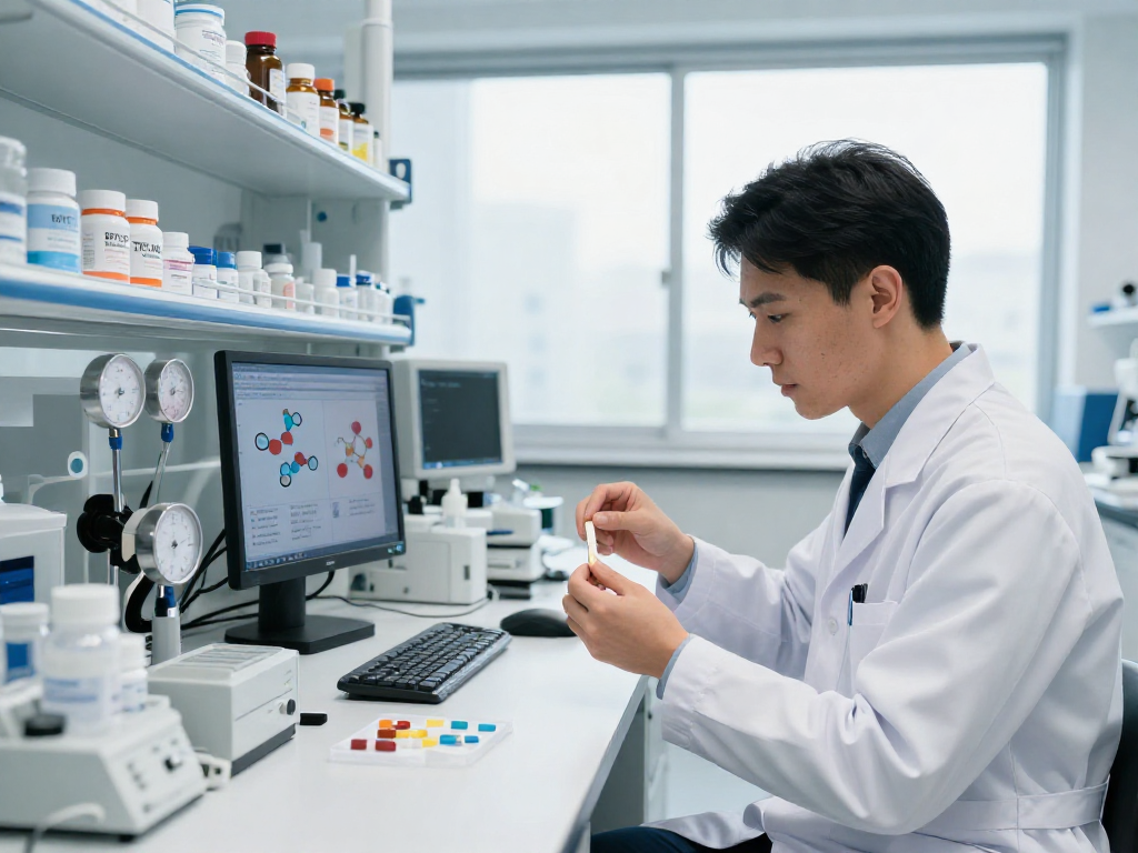 BPC 157 TB 500 Blend experiment in a modern lab with precise health technology.
