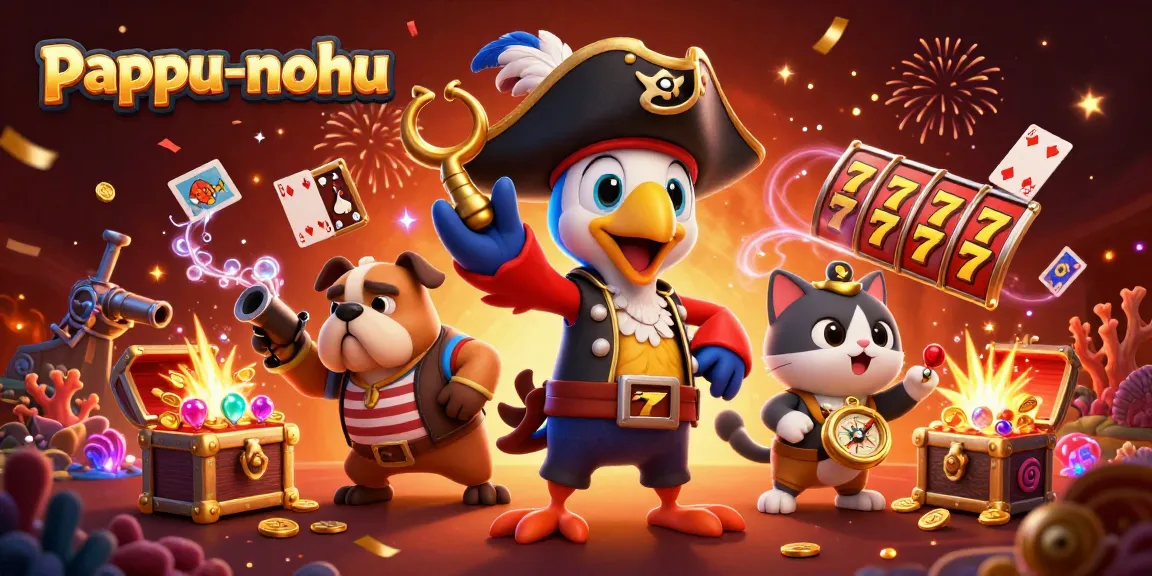 Pappu-nohu reveals exciting slot reels and colorful characters guiding thrilling casino gaming experiences.