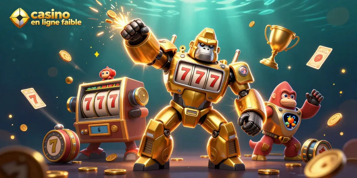 Jouer au casino en ligne fiable avec une illustration de machines à sous et des éléments de jeu dynamiques.
