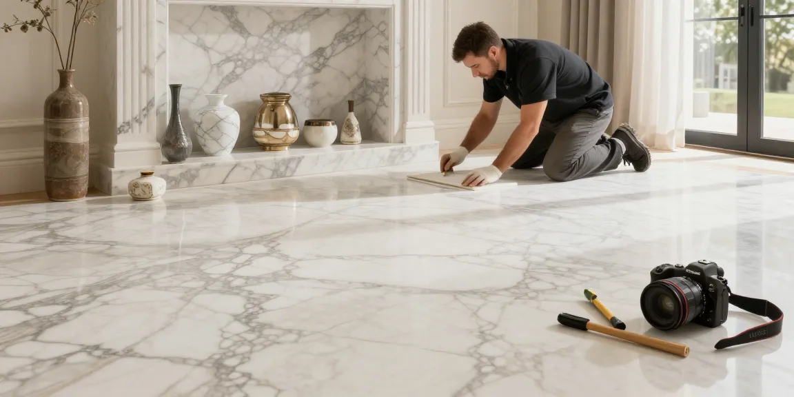 Premium marble flooring installation by NAGA2000, showcasing expert craftsmanship and elegant decor.