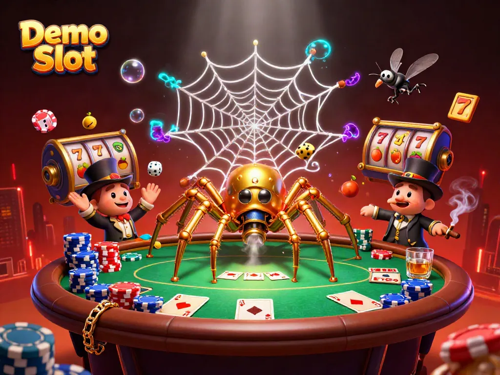 Spin and win with Demo Slot in this captivating animated casino scene featuring steampunk elements.