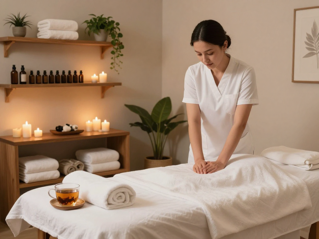 Relaxing spa therapy atmosphere showcasing mantra88 login for wellness services