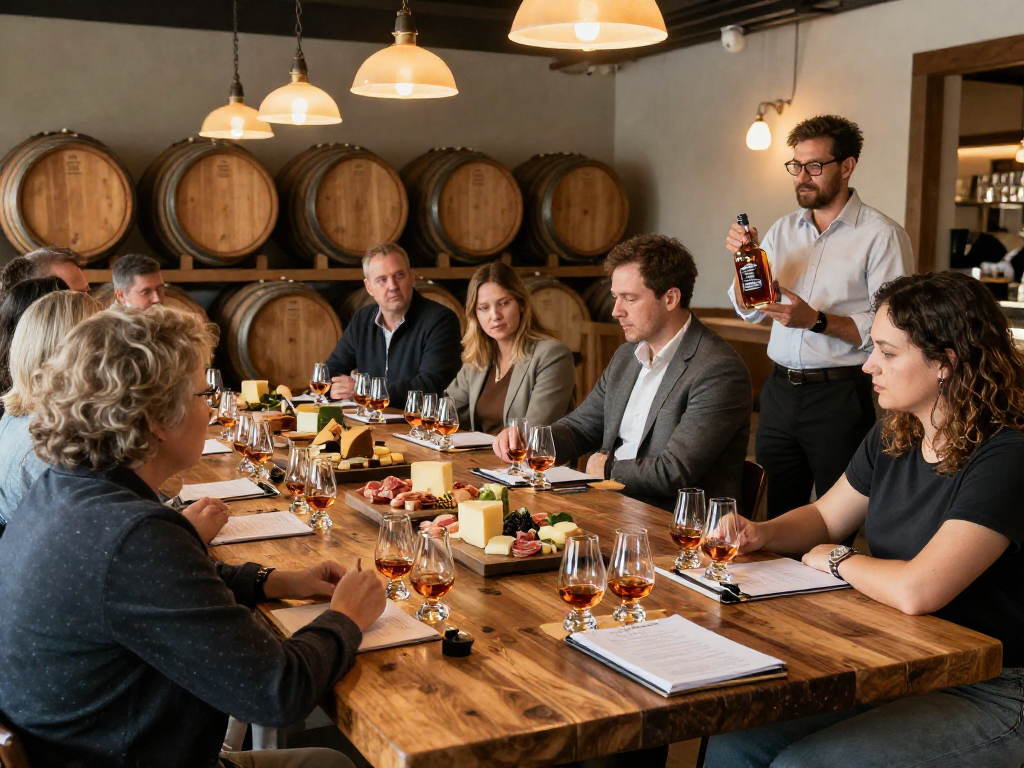 Experience Blanton's Single Barrel Bourbon in a refined tasting session with engaged enthusiasts and expert guidance.