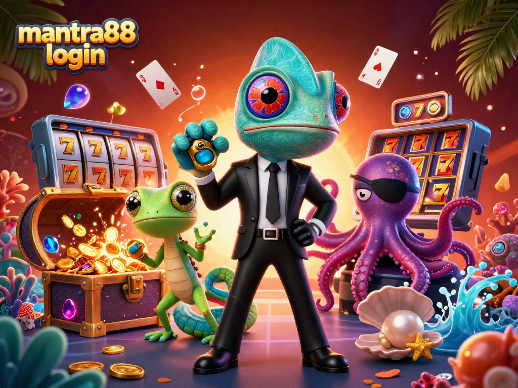 Engage with mantra88 login to unleash incredible casino adventures in this vibrant 3D illustration.