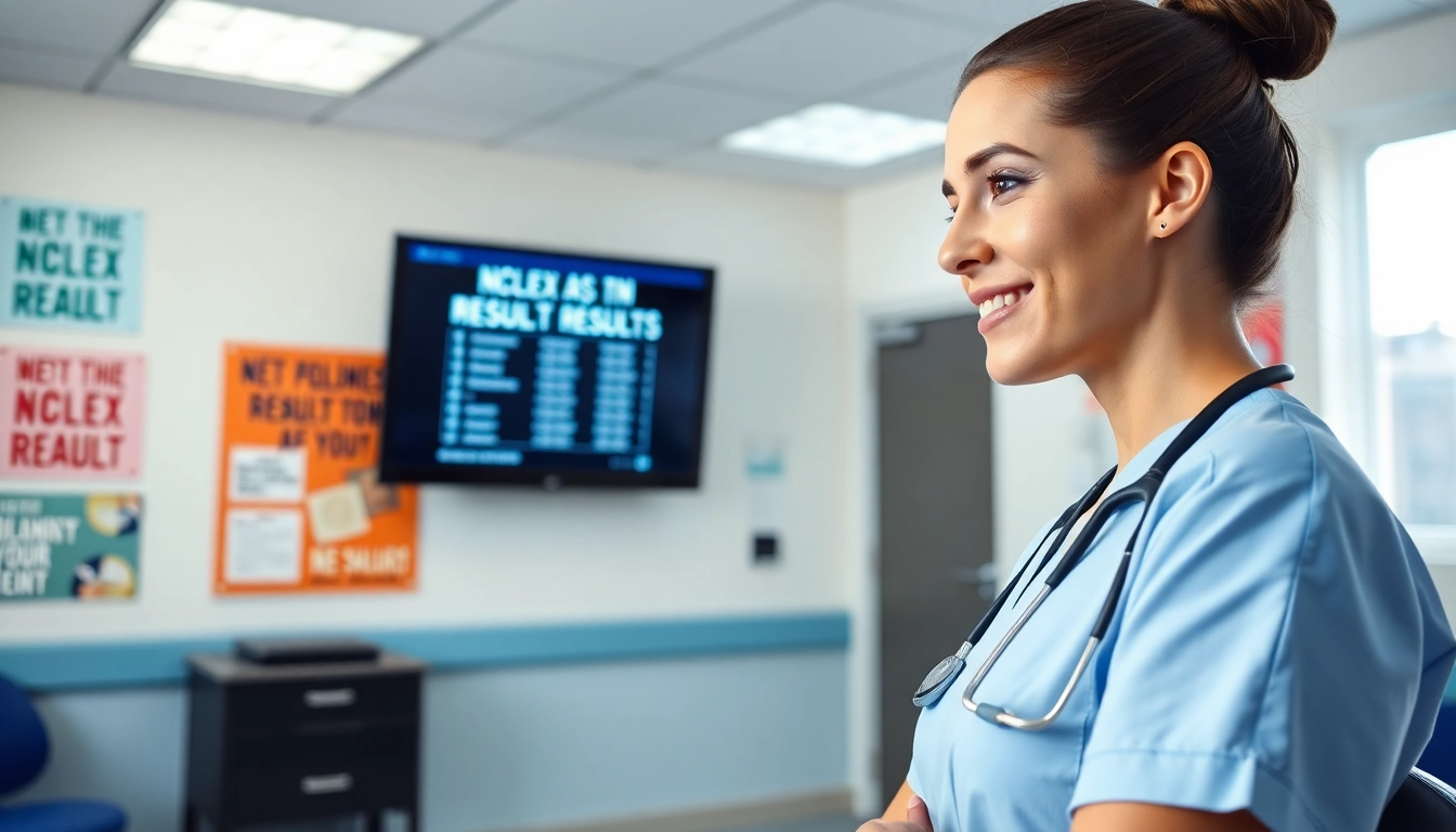 Reviewing Past Nclex fast results on a screen in a bright setting with a nurse focused and hopeful.