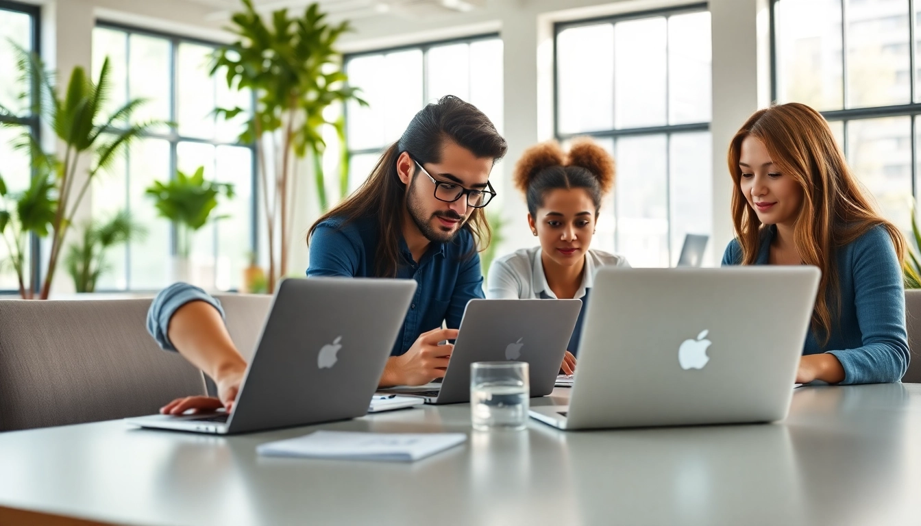 Team collaborating at a Shopify Plus agency, showcasing teamwork and professionalism.