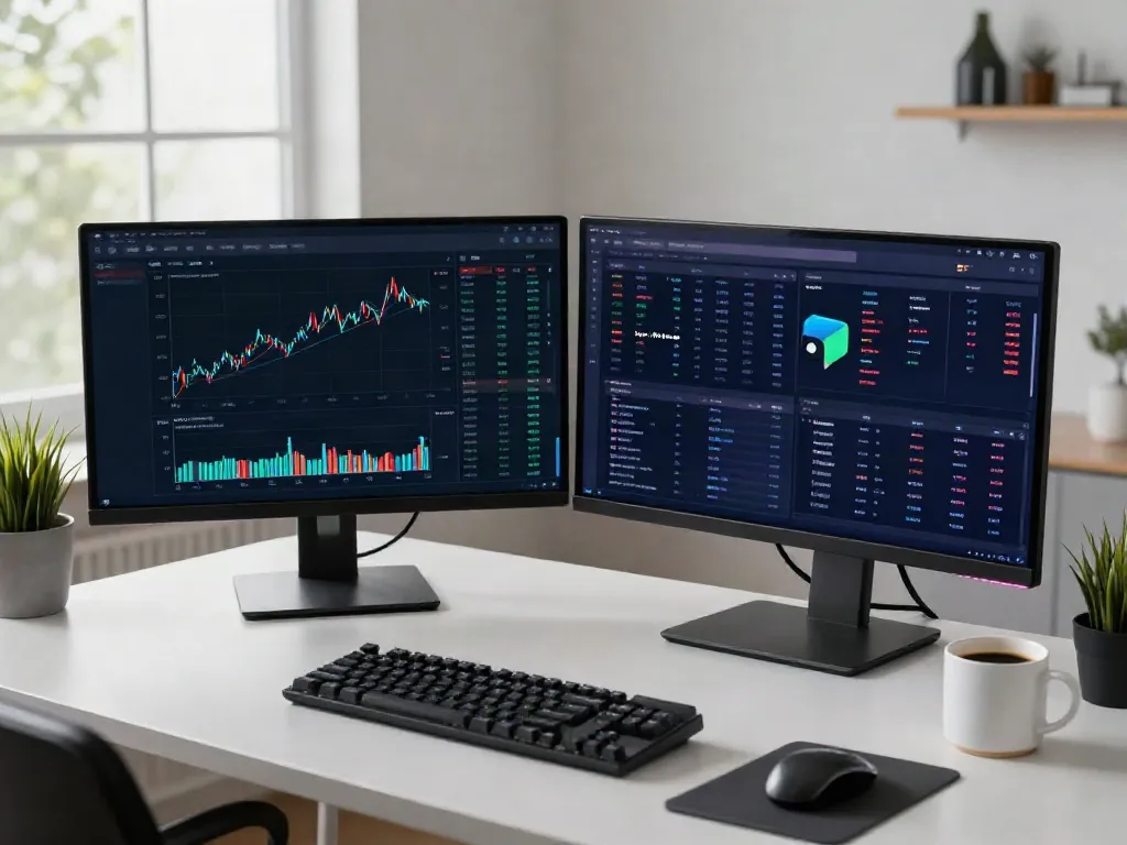 Real-time stock data with 東証 データ API displayed on a modern cryptocurrency trading workspace.